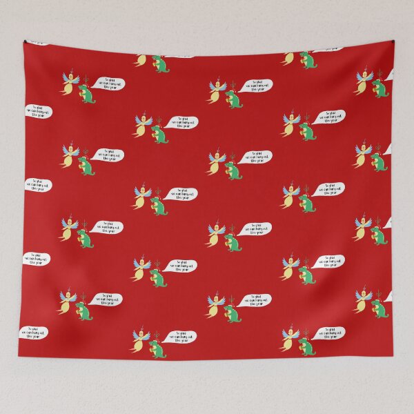 Item preview, Let's Hang Out This Christmas (T Rex and Angel) designed and sold by baldbird.