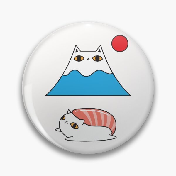 Item preview, Mount Fuji and Sushi Japanese White Cat designed and sold by OloriHeritage.
