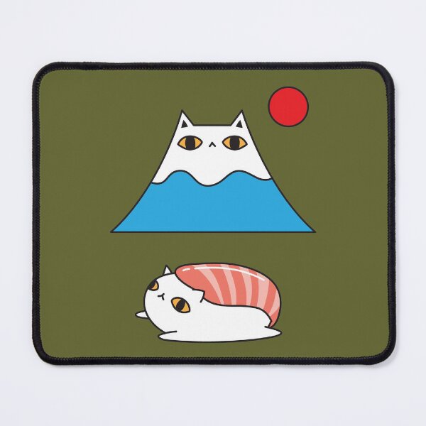 Item preview, Mount Fuji and Sushi Japanese White Cat designed and sold by OloriHeritage.