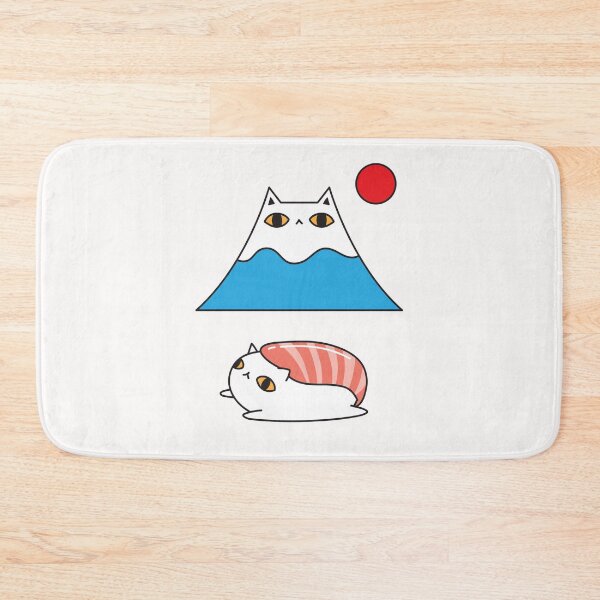 Item preview, Mount Fuji and Sushi Japanese White Cat designed and sold by OloriHeritage.