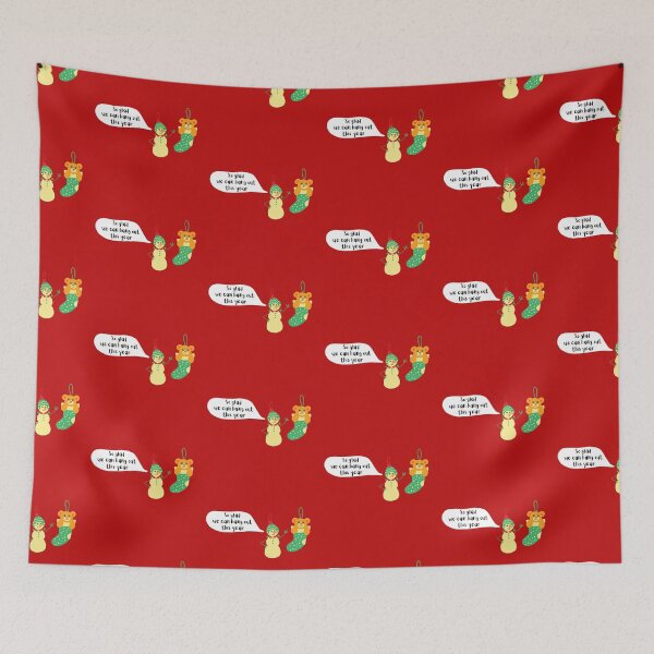 Item preview, Let's Hang Out This Christmas (Teddy Bear Stocking and Snowman) designed and sold by baldbird.