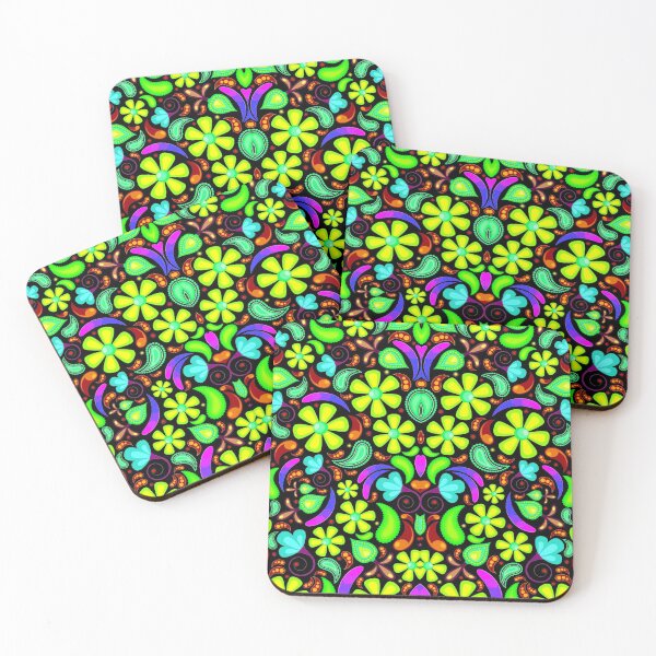 Item preview,  FLOWERS : Psychedelic Colorful Abstract Whimsical Print designed and sold by posterbobs.
