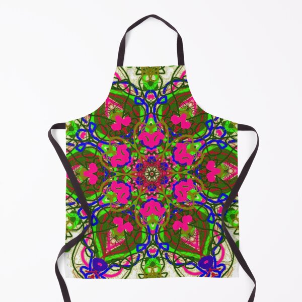 Item preview, ֎ SUNDALA ֍ Scribbles ~*Kiwi Chakra*~ Retro Boho ~ Mandala Medallion Kaleidoscope Sacred Geometry~colorful yellow green pink blue tones designed and sold by Spinning Plates 360.