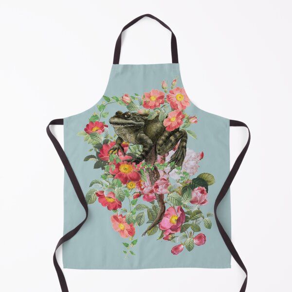 Item preview, Vintage Illustrated Toad Frog With Beautiful Vintage Pink And Peach Roses designed and sold by TrulyEpoque.