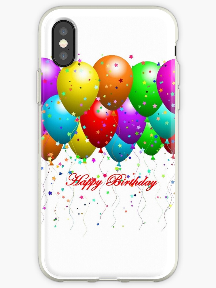 "Happy Birthday Balloons" iPhone Cases & Covers by purplesensation
