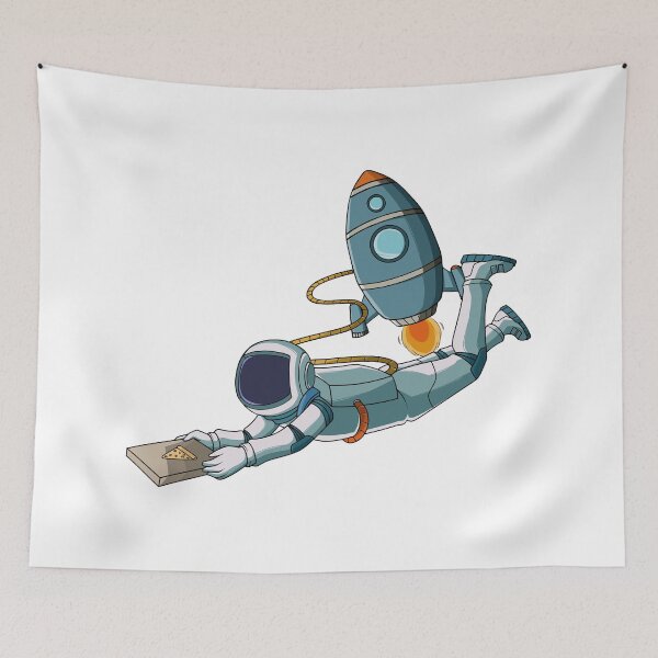 Item preview, Astronaut delivering a box of pizza designed and sold by kanvasdesign.