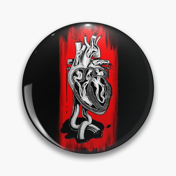 Item preview, Vessel- Anatomical heart (monochromatic illustration on black and red) designed and sold by Anicatattoos.