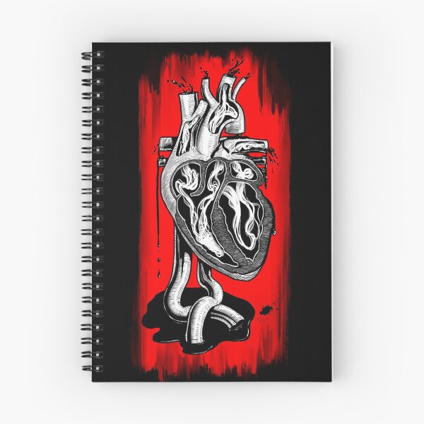 Item preview, Vessel- Anatomical heart (monochromatic illustration on black and red) designed and sold by Anicatattoos.