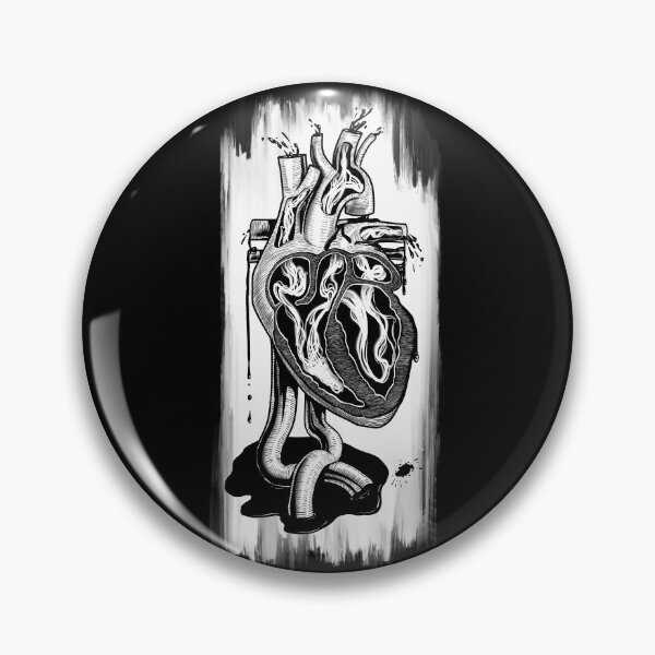 Item preview, Vessel- anatomical heart (monochromatic illustration on black) designed and sold by Anicatattoos.