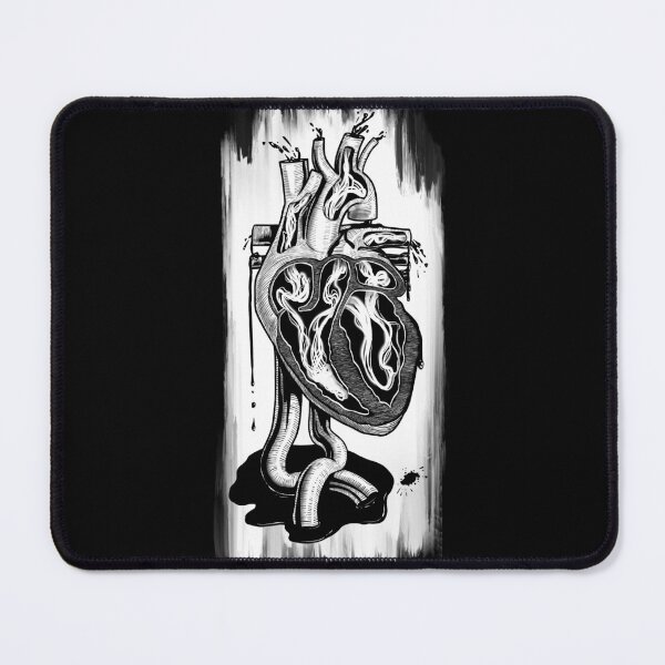 Item preview, Vessel- anatomical heart (monochromatic illustration on black) designed and sold by Anicatattoos.
