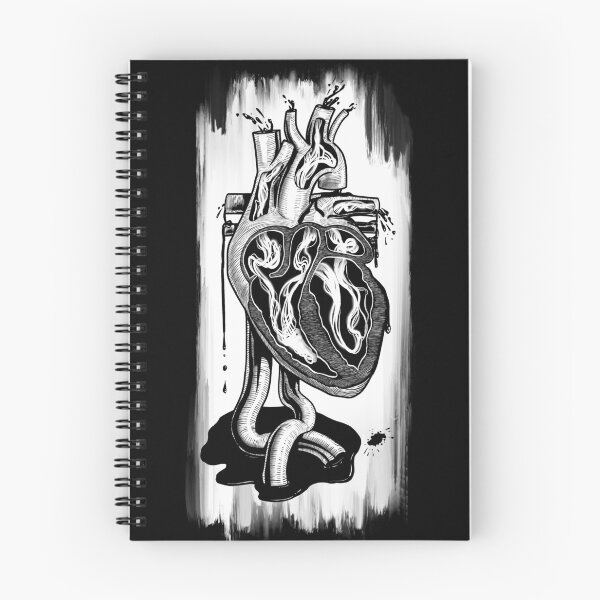 Item preview, Vessel- anatomical heart (monochromatic illustration on black) designed and sold by Anicatattoos.