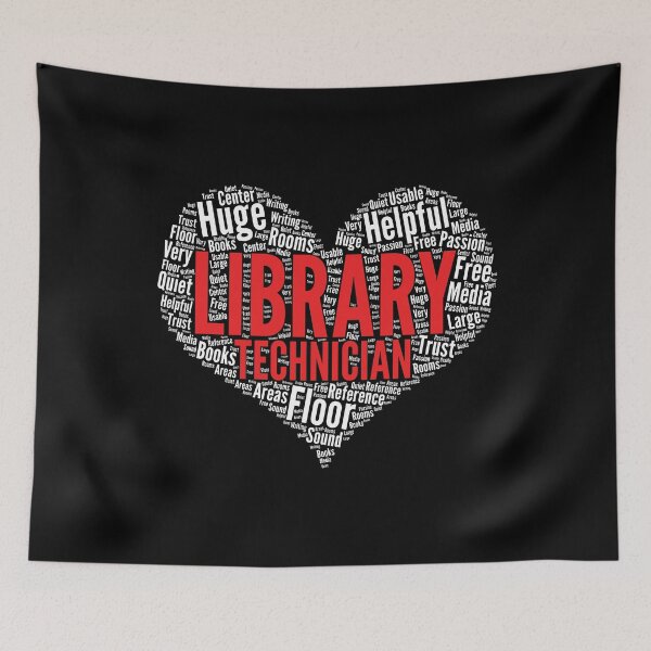 Item preview, Library technician Heart Shape Word Cloud Design Librarian product designed and sold by theodoros20.