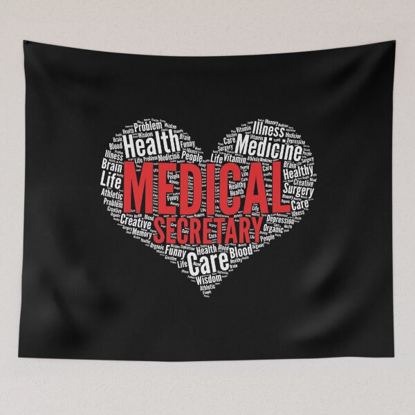 Item preview, Medical secretary Heart Shape Word Cloud Design product designed and sold by theodoros20.