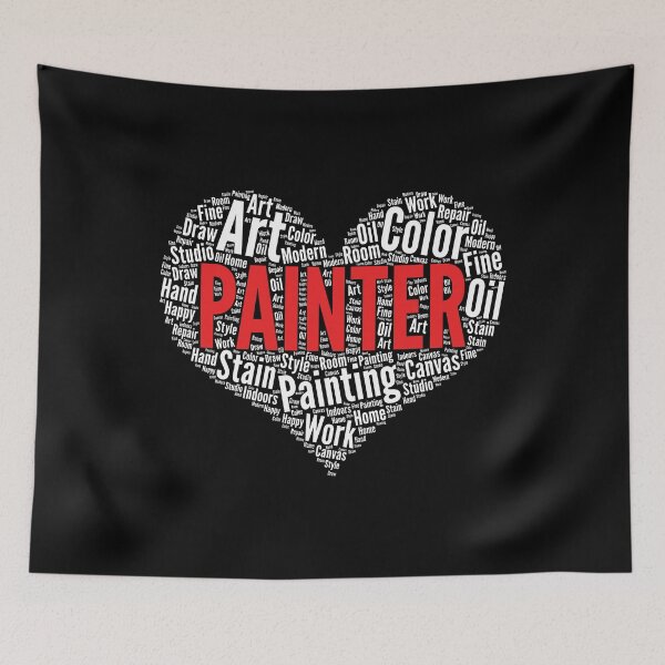 Item preview, Painter Heart Shape Word Cloud Design print designed and sold by theodoros20.