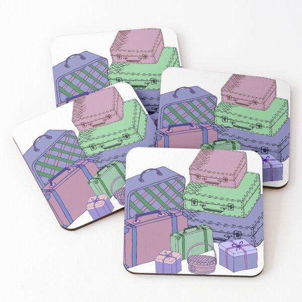 Item preview, Sketch of colored suitcases and bags. designed and sold by IrinaGuArt.