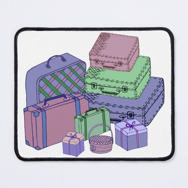 Item preview, Sketch of colored suitcases and bags. designed and sold by IrinaGuArt.