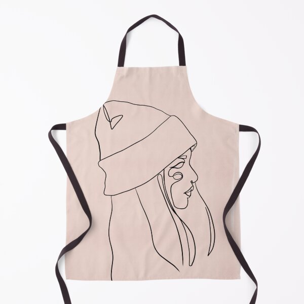 Item preview, Female With Beanie Aesthetic One Line Art Simple Drawing designed and sold by JooArtPrints ★★★★★.