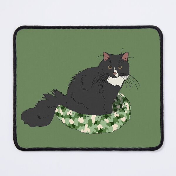 Item preview, Cat in Green Bed (Black and White) designed and sold by nklange240.