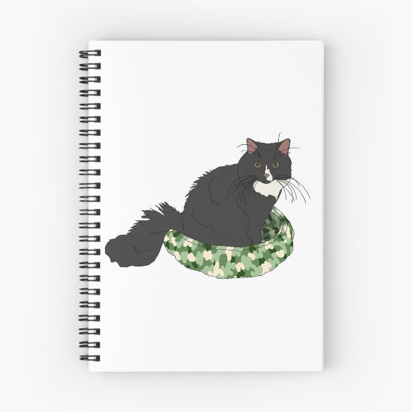 Item preview, Cat in Green Bed (Black and White) designed and sold by nklange240.