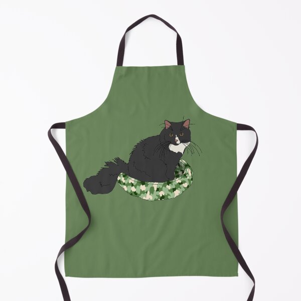 Item preview, Cat in Green Bed (Black and White) designed and sold by nklange240.