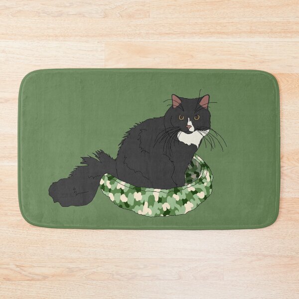 Item preview, Cat in Green Bed (Black and White) designed and sold by nklange240.
