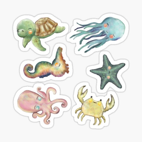 Wee Animals Set 5 - Ocean Sticker