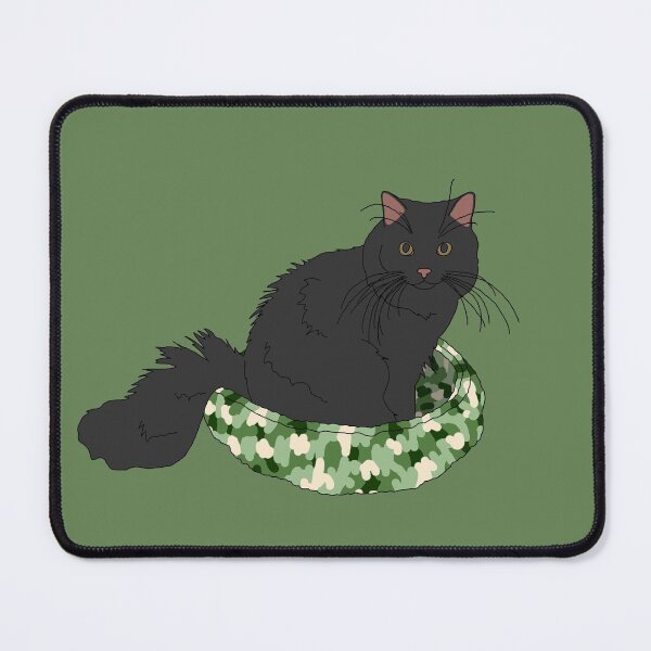 Item preview, Cat in Green Bed (Black) designed and sold by nklange240.