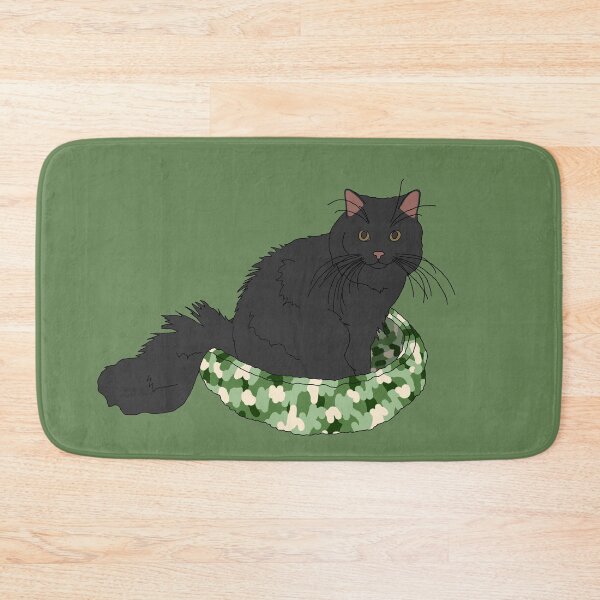 Item preview, Cat in Green Bed (Black) designed and sold by nklange240.