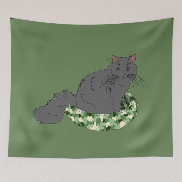 Item preview, Cat in Green Bed (Grey) designed and sold by nklange240.