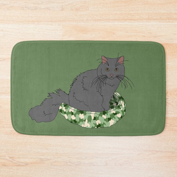 Item preview, Cat in Green Bed (Grey) designed and sold by nklange240.