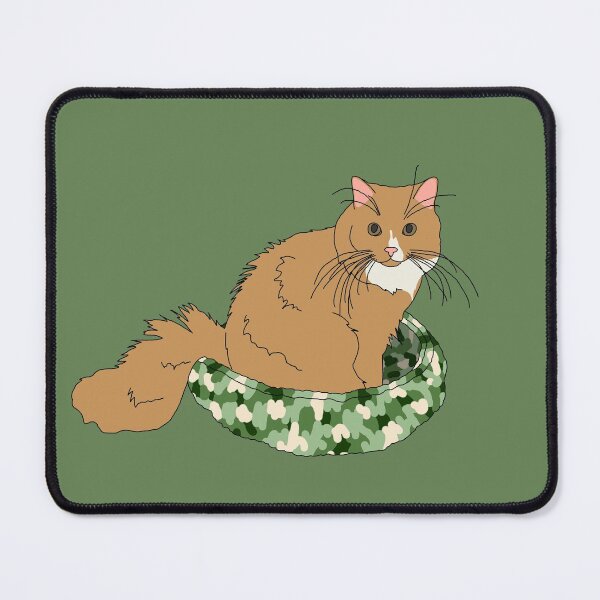 Item preview, Cat in Green Bed (Orange and White) designed and sold by nklange240.
