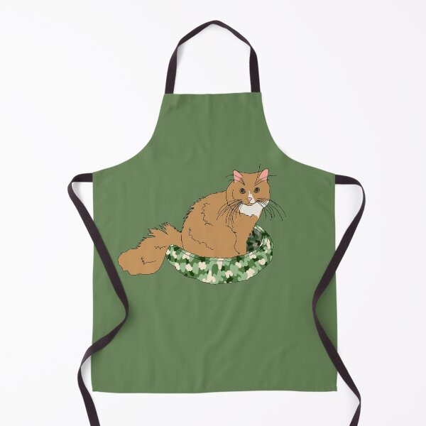 Item preview, Cat in Green Bed (Orange and White) designed and sold by nklange240.