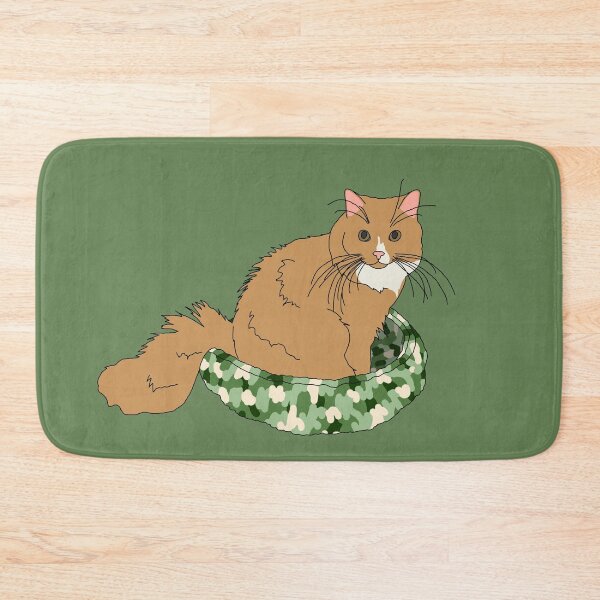 Item preview, Cat in Green Bed (Orange and White) designed and sold by nklange240.