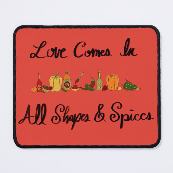 Item preview, Love Comes In All Shapes & Spices - Variety of Peppers & Vermillion Background designed and sold by EcoElsa.