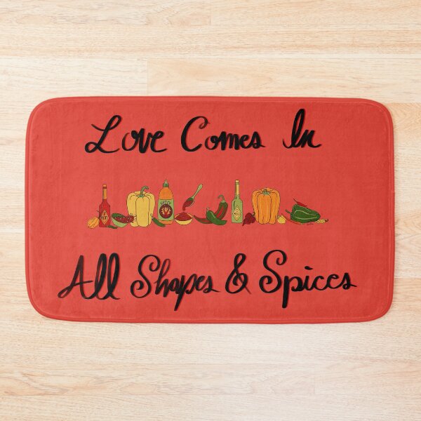 Item preview, Love Comes In All Shapes & Spices - Variety of Peppers & Vermillion Background designed and sold by EcoElsa.