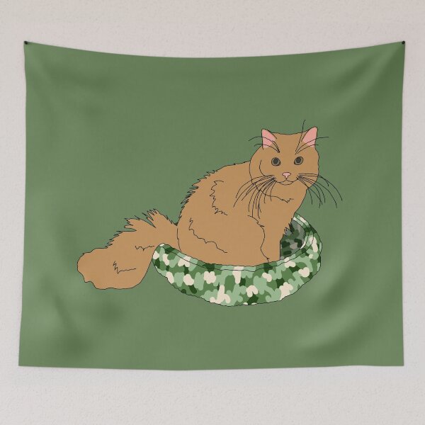 Item preview, Cat in Green Bed (Orange) designed and sold by nklange240.