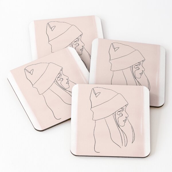 Item preview, Female With Beanie Aesthetic One Line Art Simple Drawing designed and sold by JooArtPrints  ★★★★★.