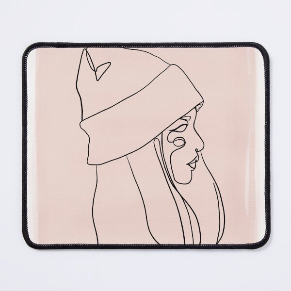 Item preview, Female With Beanie Aesthetic One Line Art Simple Drawing designed and sold by JooArtPrints ★★★★★.