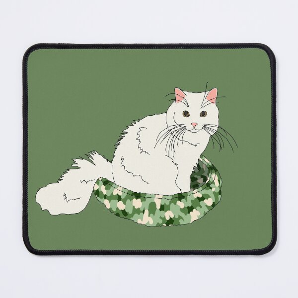 Item preview, Cat in Green Bed (White) designed and sold by nklange240.