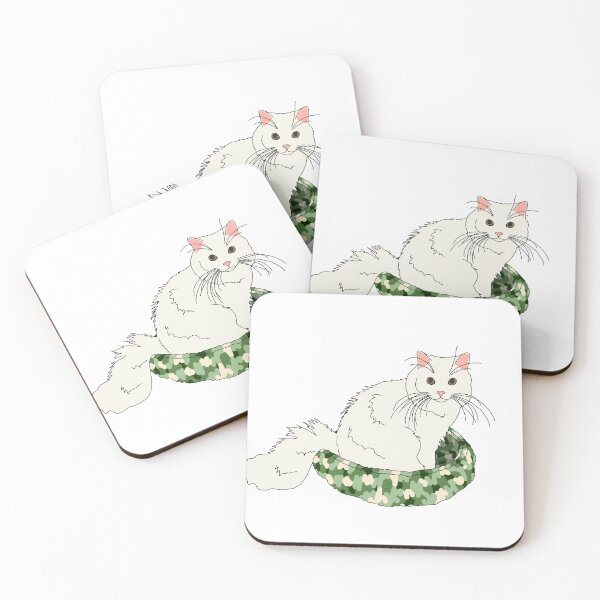 Item preview, Cat in Green Bed (White) designed and sold by nklange240.