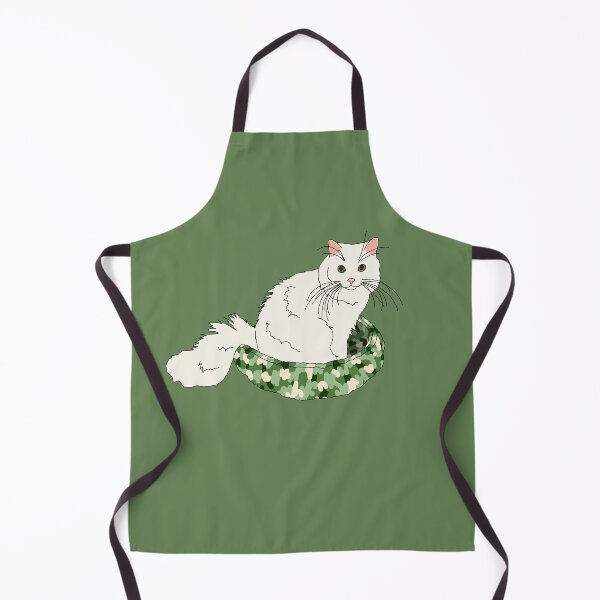 Item preview, Cat in Green Bed (White) designed and sold by nklange240.