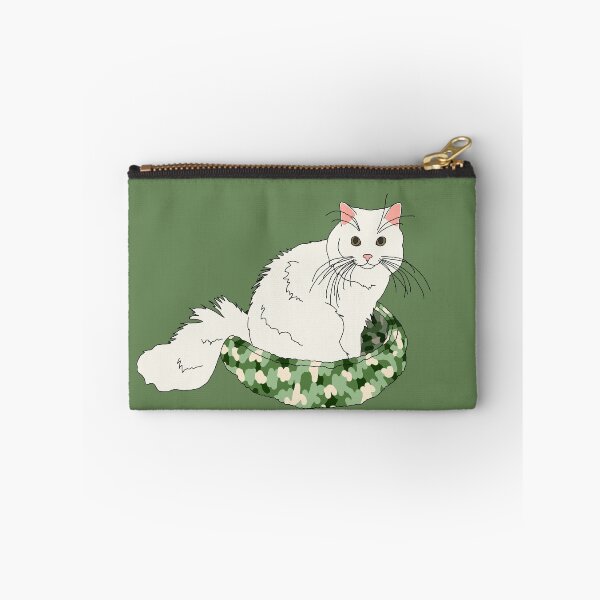 Item preview, Cat in Green Bed (White) designed and sold by nklange240.
