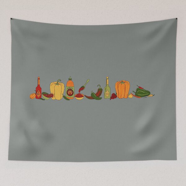 Item preview, Variety of Peppers & Hot Sauces - Smoke Gray designed and sold by EcoElsa.