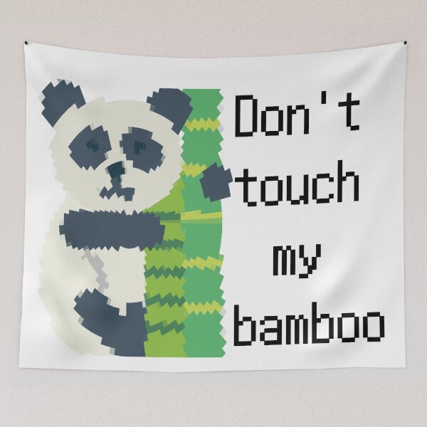 Item preview, Pixelated panda funny- Dont touch my bamboo designed and sold by lolmaned.