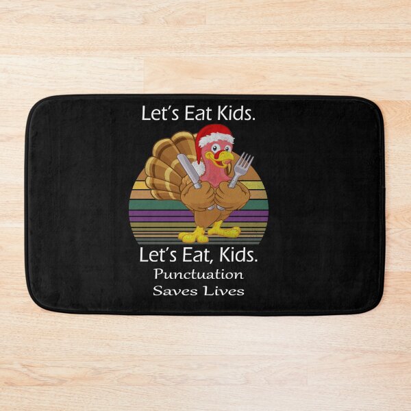 Item preview, Funny Let's Eat Kids Punctuation Saves Lives Thanksgiving Turkey Christmas designed and sold by sichaz.