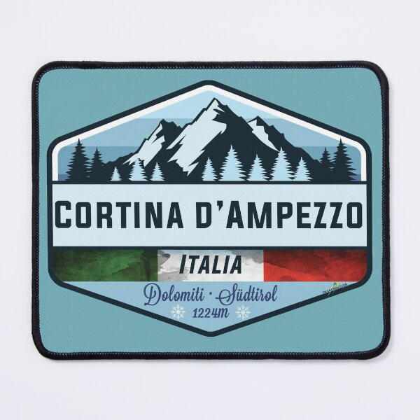 Item preview, Cortina d'Ampezzo Italy Italia Ski Skiing Sticker T-Shirt designed and sold by OuterShellUK.