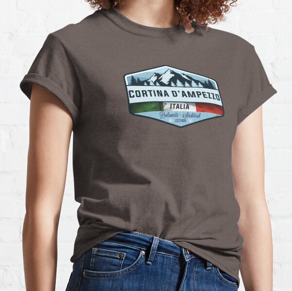 Cortina d'Ampezzo Italy Italia Ski Skiing Sticker T-Shirt Classic T-Shirt