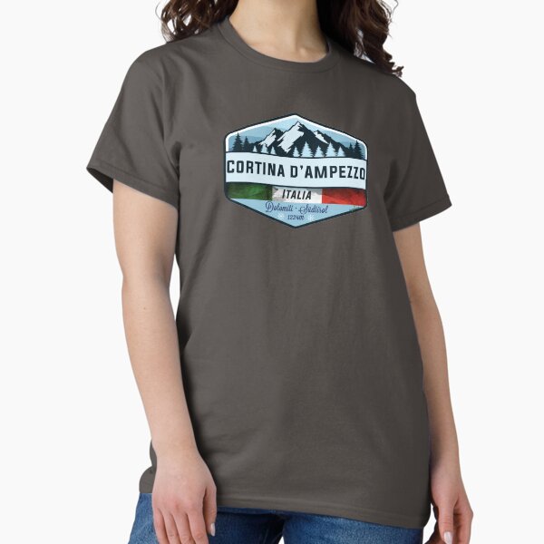 Item preview, Cortina d'Ampezzo Italia Esquí Esquí Pegatina Camiseta designed and sold by OuterShellUK.