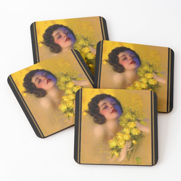 Item preview, Yellow Roses by Rolf Armstrong Vintage Xzendor7 Old Masters Reproductions designed and sold by Xzendor7 Digital Art Creations.