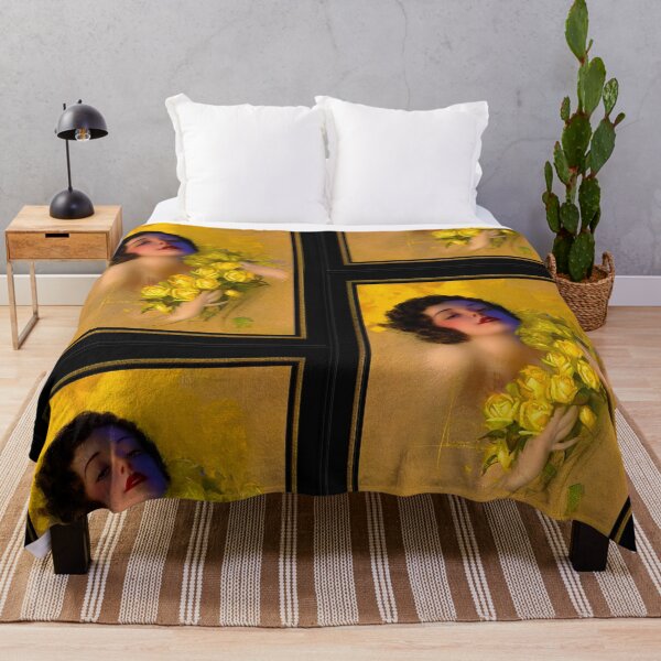 Item preview, Yellow Roses by Rolf Armstrong Vintage Xzendor7 Old Masters Reproductions designed and sold by Xzendor7 Digital Art Creations.
